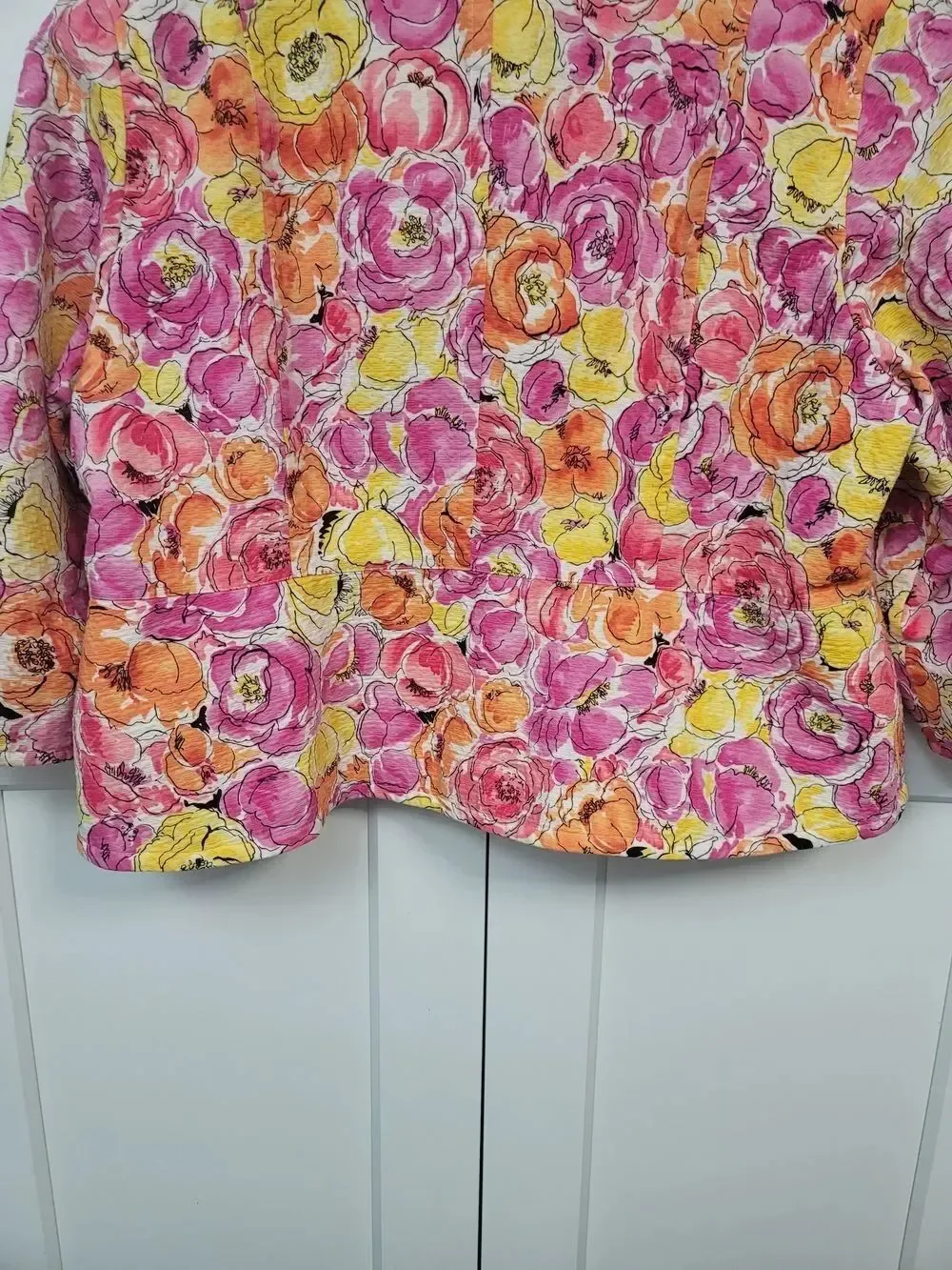 Nine West Vintage Floral Blazer Jacket Plus Size 24W